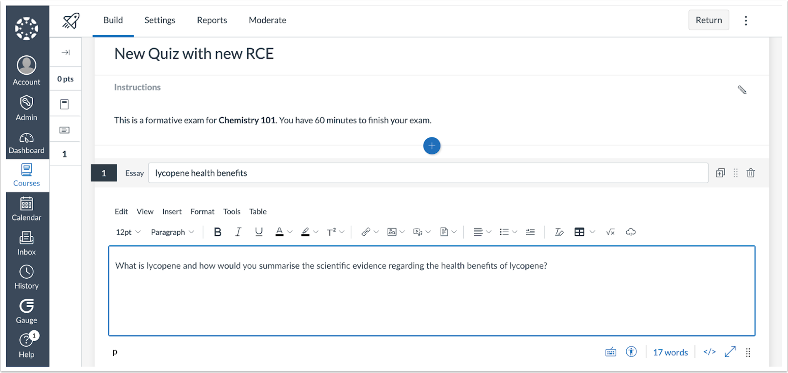 Canvas Update New Quizzes Rich Content Editor and Hiding Quizzes Worth